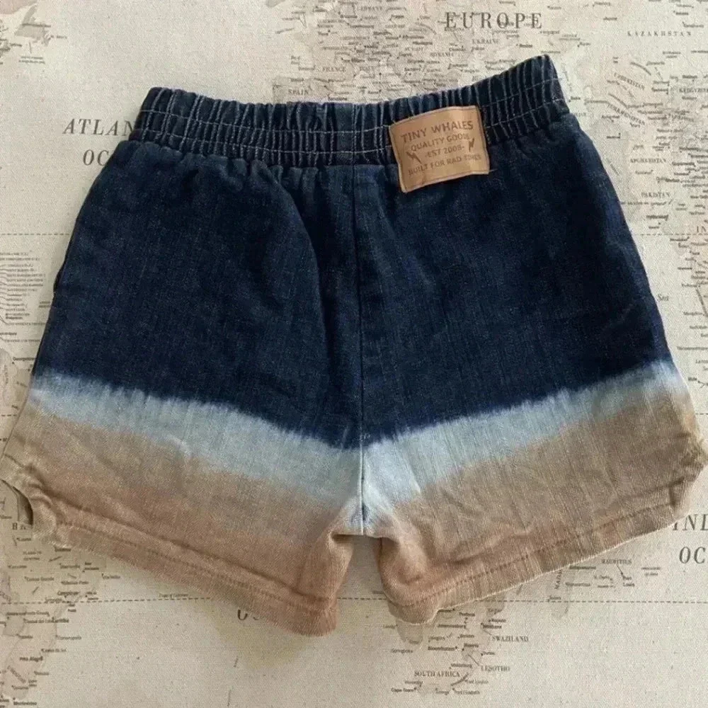 Tiny Whales The Dude Tie Dye Denim Dad Shorts Size 10 EUC